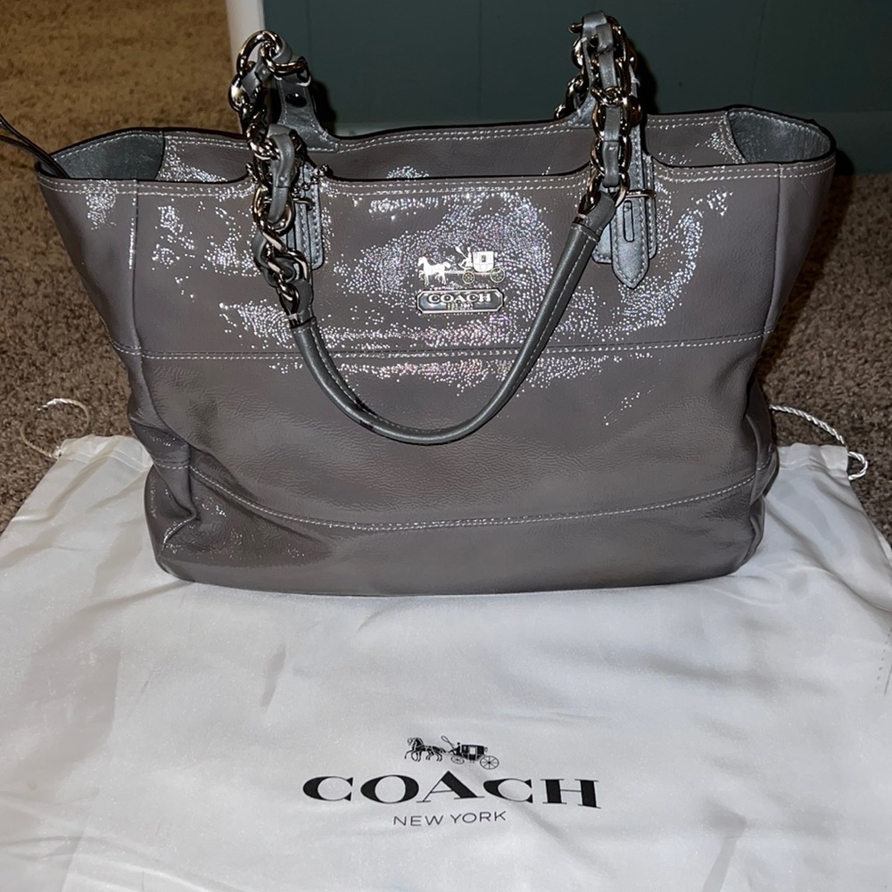 Coach patent leather handbag.